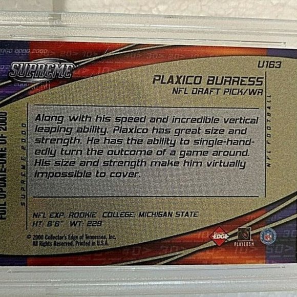 Plaxico Burress 2000 Collector's Edge Supreme Rookie Update #U163 PSA 9 … - Picture 7 of 16